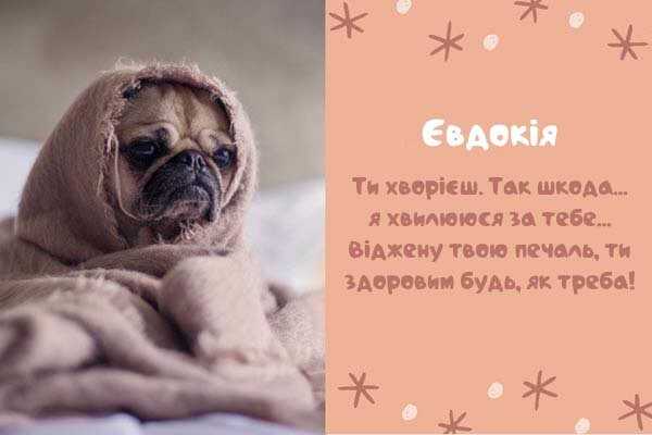 Листівка Євдокія, одужуй