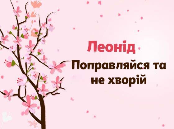 Картинка Швидкого одужання, Леонід!