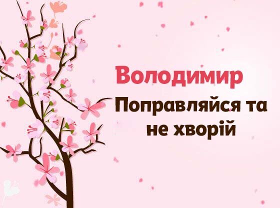 Картинка Швидкого одужання, Володимир!